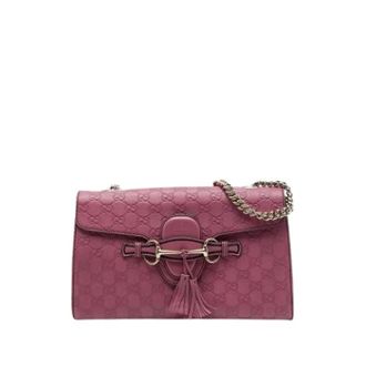 Gucci Pre-owned Emily Schoudertas - Dames - Pre-owned - Roze - Maat: ONE Size Leer