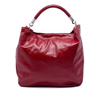 Saint Laurent Pre-owned Saint Laurent Crinkled Patent Roady Hobo Ladies GLMC5CNQ5QQGEPHD