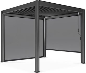 Oviala P&eacute;rgola bioclim&aacute;tica autoportante de 3x3m y 2 toldos de 2,66 x 2,34m