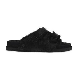 Birkenstock Sliders, male, Black, 10 UK, Zurich 1774 Shearling