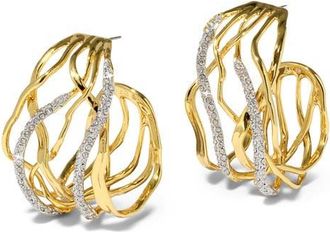 Alexis Bittar Solanales Crystal Pav&eacute; Woven Hoop Earrings in Crystals at Nordstrom