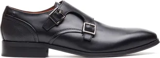 Base London Cleric Mens Monk Shoes Black Leather - Size UK 11