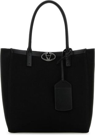 Valentino Garavani Tote N/S Vlogo The Bold - Heren - Shoppers - Zwart - ONE Size - Leer - Tassen