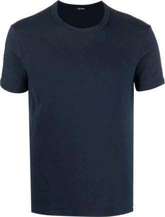 Tom Ford Stretch Katoenen Ondergoed T-Shirt - Heren - T-shirts - Blauw - 2XL - Katoen - Tops