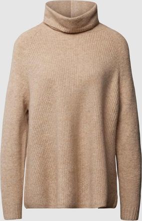 Jcsophie Rollkragenpullover mit gerippten Abschl&uuml;ssen in Sand Melange, Gr&ouml;&szlig;e S