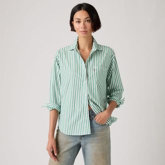 Levi's Harlie Boyfriend Shirt - Womens - XS - Green