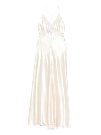 Alberta Ferretti lace straps dress - Neutrals