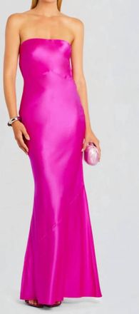Retrof&ecirc;te Keaton Silk Maxi Dress In Neon Pink