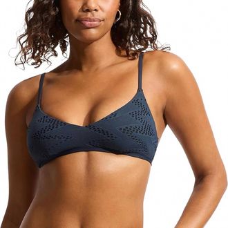 Seafolly Womens Chiara Bralette Top In Navy
