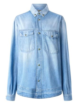Roberto Cavalli stud-button denim shirt - men - Denim - 52 - Blue