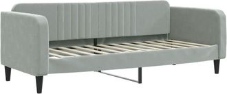 vidaXL Sofá cama sin colchón terciopelo gris claro 80x200 cm Vidaxl