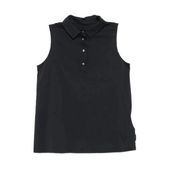 Roberto Ricci Design Sleeveless Tops, female, Blue, Size: S Oxford Sleeveless Polo