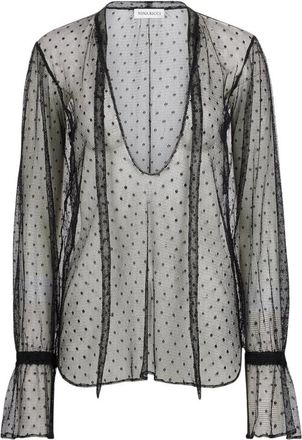 Nina Ricci Dames, Blouses & Shirts, Zwart, Maat: L