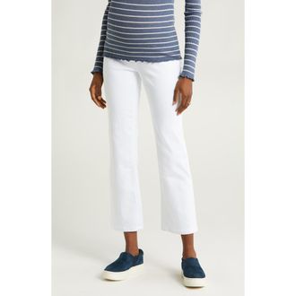 1822 Denim Better Butter Over the Bump Ankle Straight Leg Maternity Jeans in White at Nordstrom, Size 30