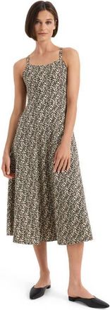 Pact Fit & Flare Midi Dress Made With Organic Cotton in Flax Heather Leafmark at Nordstrom, Size Xx-Large