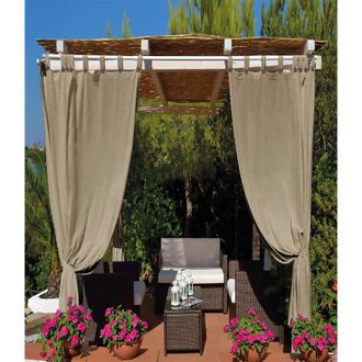 Made in Italy Made-in-italy - Cortina Para Gazebo Con Trabillas Y Botones Tipo lux Cm.140 X H.270 - Crema
