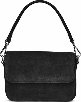 Aquatalia Womens Aria Crossbody, Black Suede, S, Aria Crossbody