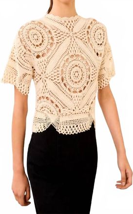 Ulla Johnson Maddalena Crocheted Top In Cowrie
