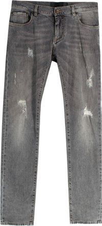 Dolce & Gabbana Dolce & Gabanna Distressed Grey Slim-Fit Jeans Size 34