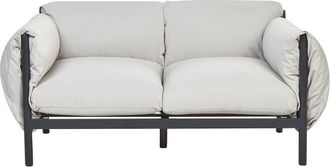 Beliani Sof&aacute; de jard&iacute;n 2 plazas metal gris