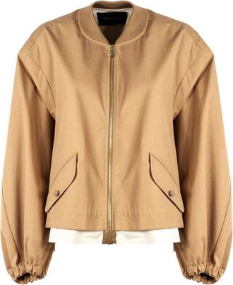 Fabiana Filippi Bomberjack met ronde hals - Beige