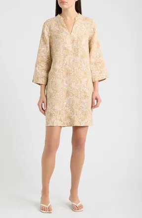 Lilly Pulitzer Annadetta Linen Tunic Dress in Iced Latte Lil Jims Stuff at Nordstrom, Size 16