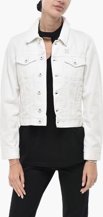 Off-white DENIM Printed Denim Crop Jacket EAGLE Off-White