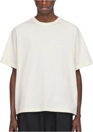 adidas Y-3 Boxy Short Sleeve Tee - Heren - Sportshirts - Wit - L - Katoen - Fitness