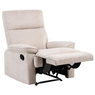 Beliani Sill&oacute;n Tapizado En Poli&eacute;ster Con Reposapi&eacute;s Estilo Moderno Beige Everton