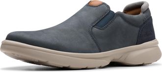 Clarks Mens Bradley Ease Loafer, Navy Nubuck, 9