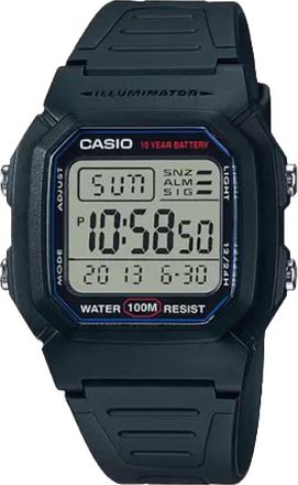 Casio Mens Water-Resistant Digital Watch with Black Strap - W-800H-1AV