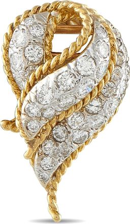 Luxury Bazaar 18K Yellow Gold 2.0ct Diamond Swirl Pendant MF18-071526
