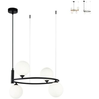 Maytoni Ring L&aacute;mpara Colgante De Techo Negra, 4 Luces, G9