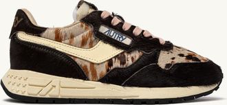 Autry REELWIND LOW SNEAKERS IN BROWN WILD COW AND RUTABAGA PONY HAIR EFFECT