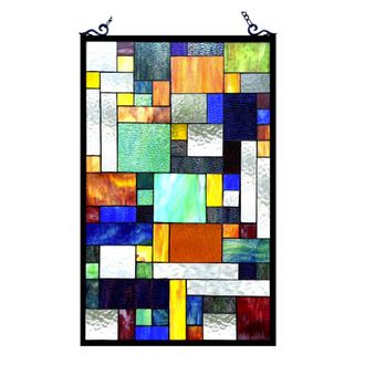 Chloe Lighting AVANT-GARDE Tiffany-glass Rectangle Window Panel 20x32