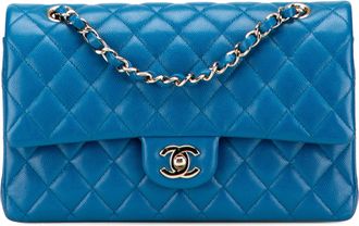 Chanel Pre-owned Womens Classic Flap Double Bag - Blue Leather - One Size