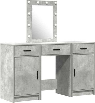 vidaXL Mesa de tocador con cajón 3 pcs Gris 50 x 41 x 135 cm Vidaxl