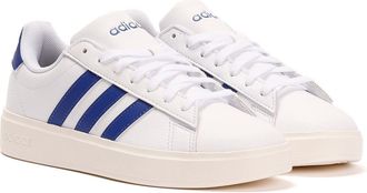 adidas Unisex Grand Court 2.0 White/Blue Trainers - Size UK 3