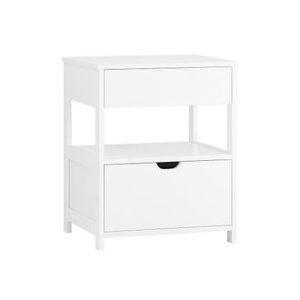 SoBuy Sobuy Frg258-ii-w Mesa Auxiliar Con 2 Cajones Blanco L45cm X H56cm X P38cm