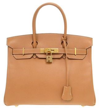 Herm&egrave;s Herm&egrave;s Caramel/White Stitch Birkin 30