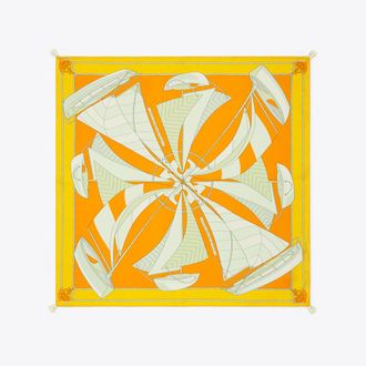 Tory Burch Womens Sailboat Spiral Neckerchief, One Size