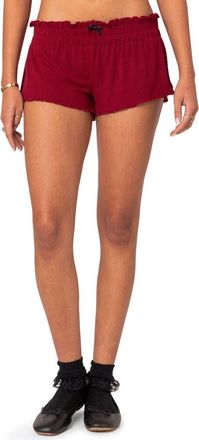 Edikted Gilmore Ribbed Shorts in Burgundy at Nordstrom, Size X-Small