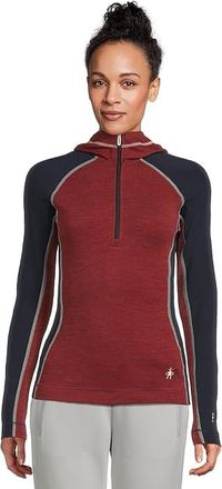 Smartwool Classic Thermal Merino Base Layer 1/2 Zip Hoodie Womens Clothing Currant Heather : MD