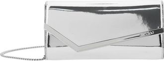 Jimmy Choo London Metallic Envelope Clutch met Kettingriem - Dames - Schoudertassen - Grijs - ONE Size - Leer - Tassen