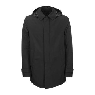 Herno Trench Coats, male, Black, Size: 2XL Windproof Waterproof Breathable Jacket