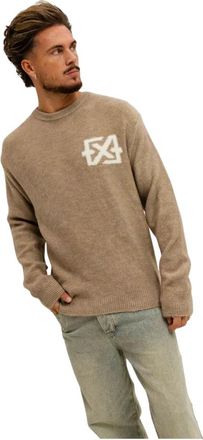 XPLCT Studios Trust Sweater - Heren - Ronde hals truien - Beige - XL - Polyester - Truien & Vesten