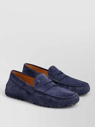 Tod's suede penny loafer shoes round toe