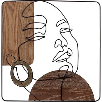 Beliani Beliani - Decoraci&oacute;n De Pared Minimalista 50 X 50 Cm Accesorios Hierro Mdf Marr&oacute;n Californium