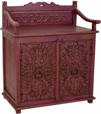 Wanderlust Deco Wanderlust Deco - Aparador de madera rojo 70x42x85 cm