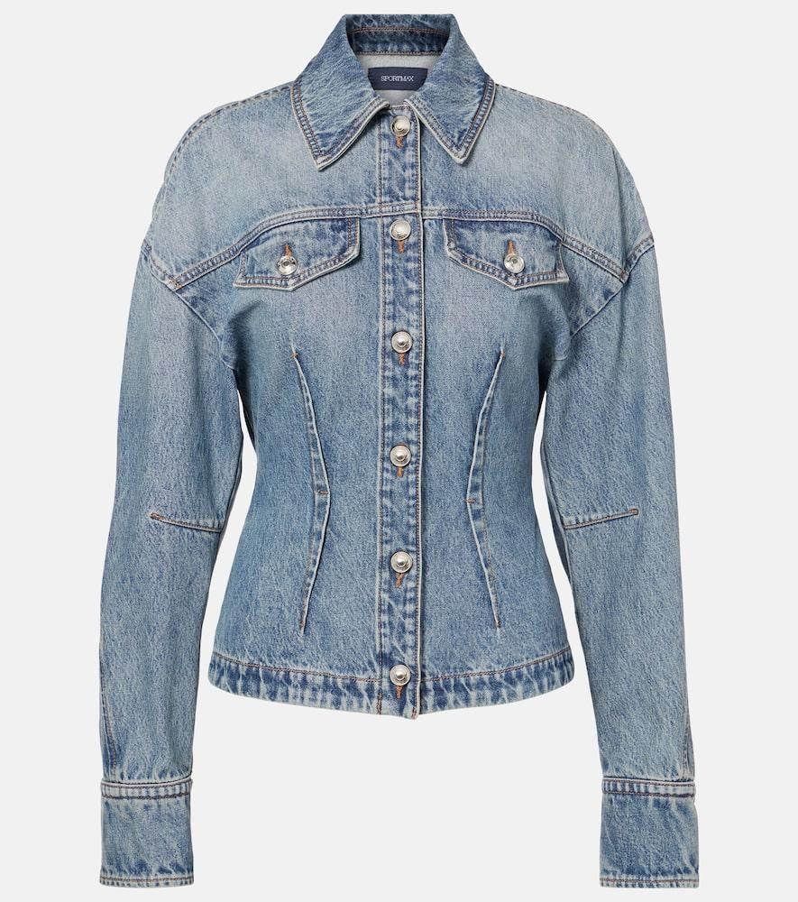 スーツ SPORTMAX GANCE - Denim fitted jacket Sportmax Gance Denim Jacket In Navy - 42% Off | Editorialist